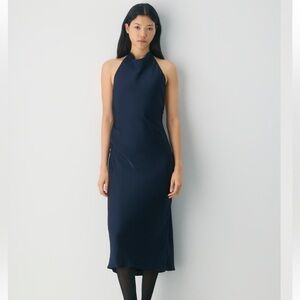 ARITZIA AUDIENCE SATIN HALTER DRESS NWT